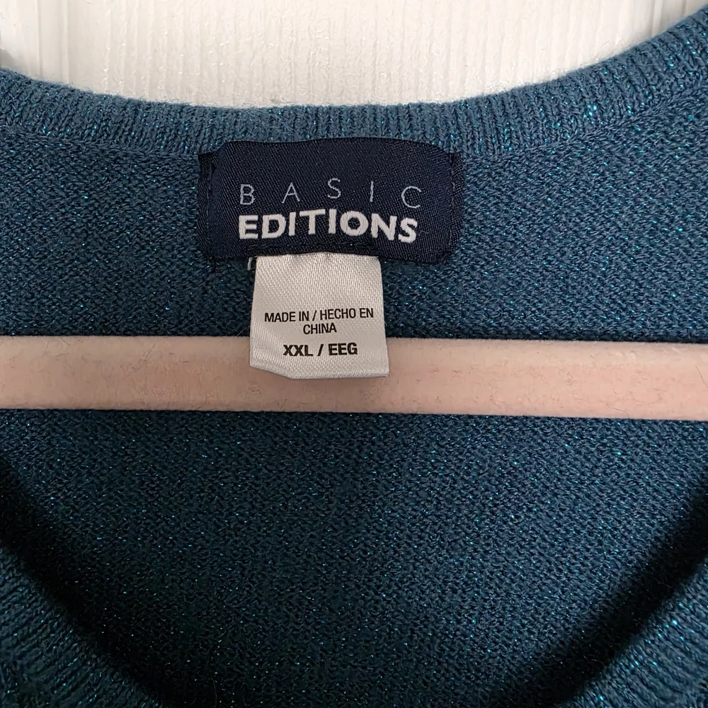 Basic Editions Teal V-Neck Sweater